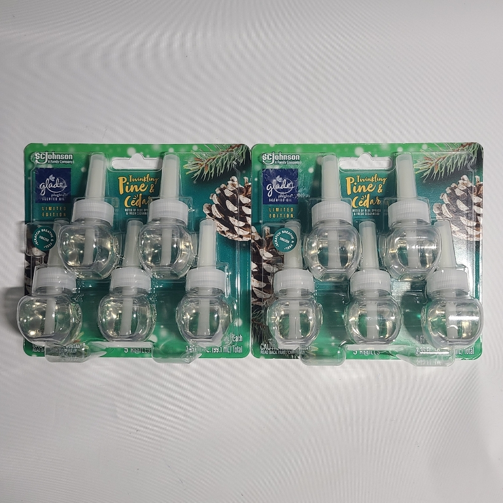 Glade PlugIn Refill Scented Oil Air Freshener Twinkling Pine Cedar 2 Pk 10 Total